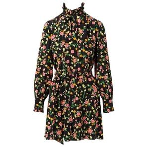 The Marc Jacobs The Shirt Dress in Black Multi Floral Print Size 0